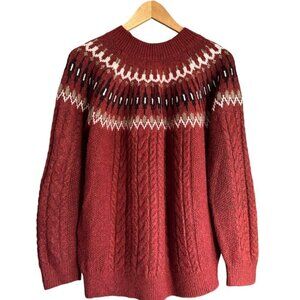 WIND RIVER FairIsle Knit Sweater Orange Rust US L